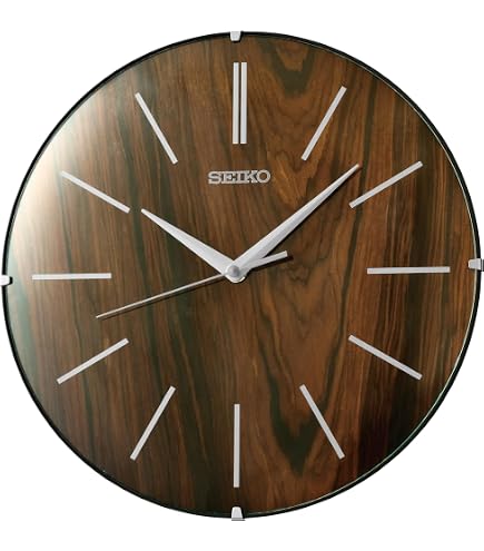 Amazon.com: SEIKO QXA816KRH Geometric Dial Non Ticking Wall Clock